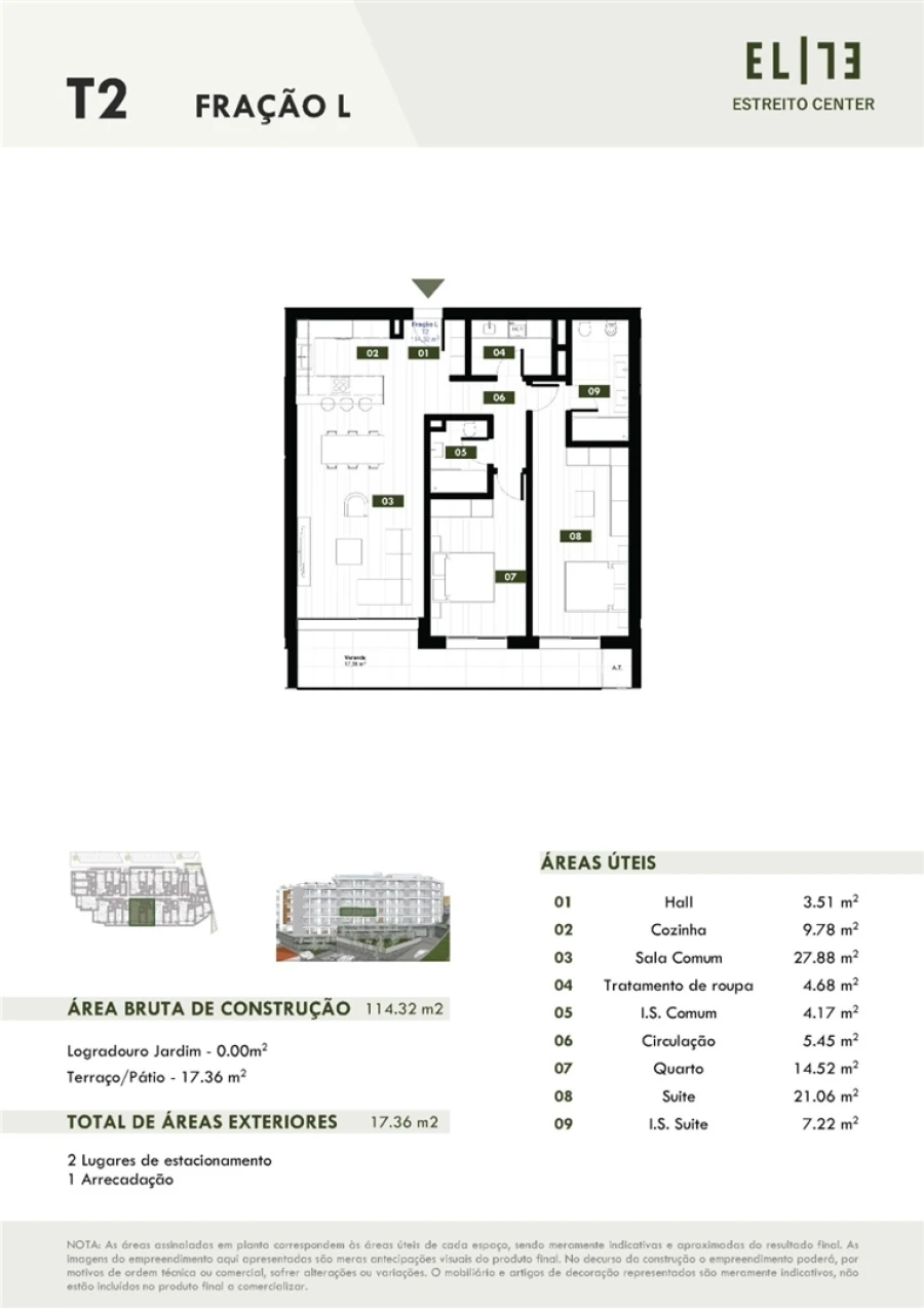 Apartamento T2 para Venda em Estreito de Camara de Lobos Planta 1
