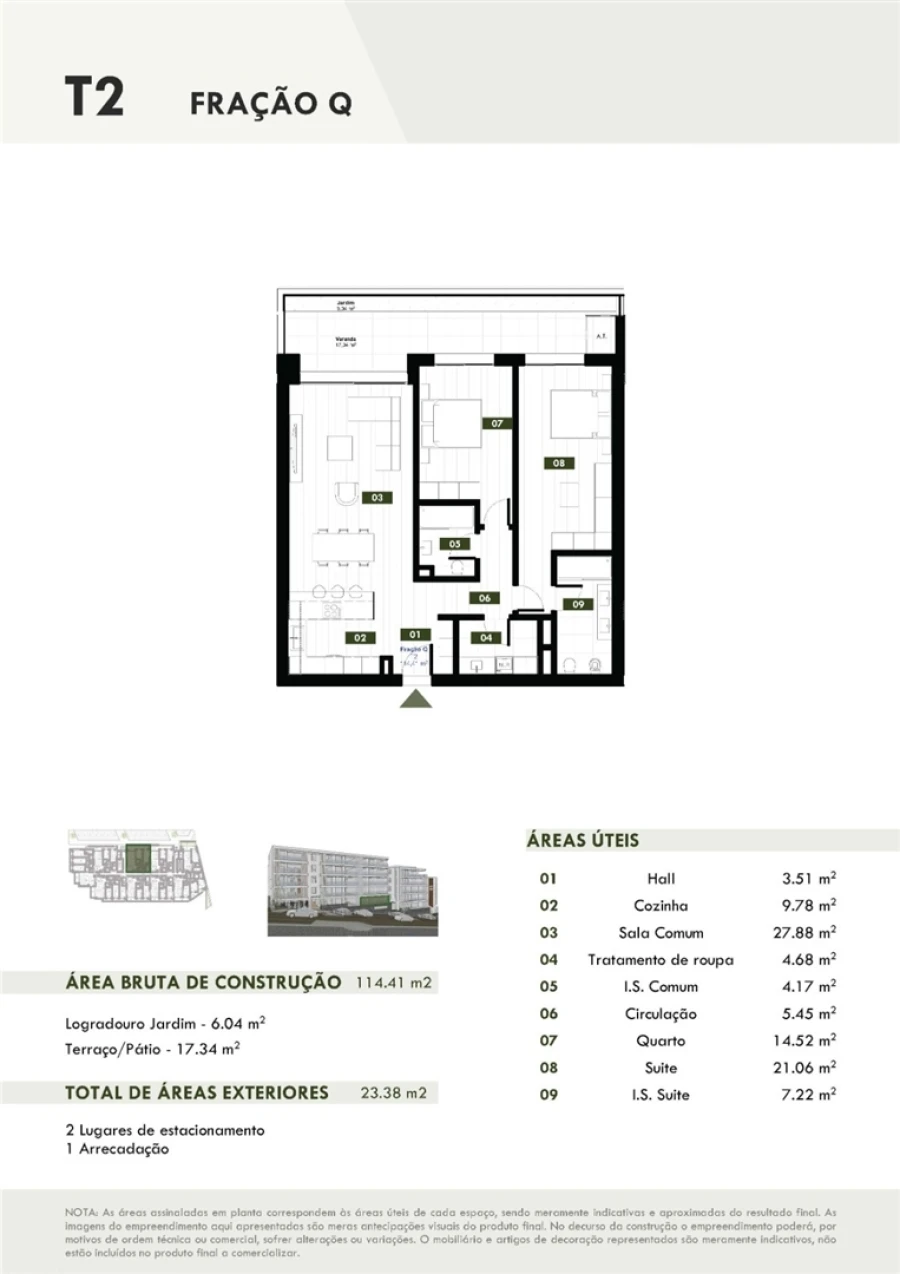 Apartamento T2 para Venda em Estreito de Camara de Lobos Planta 1