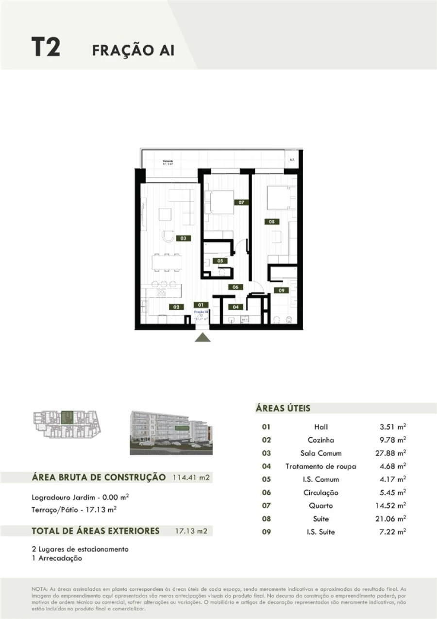 Apartamento T2 para Venda em Estreito de Camara de Lobos Planta 1