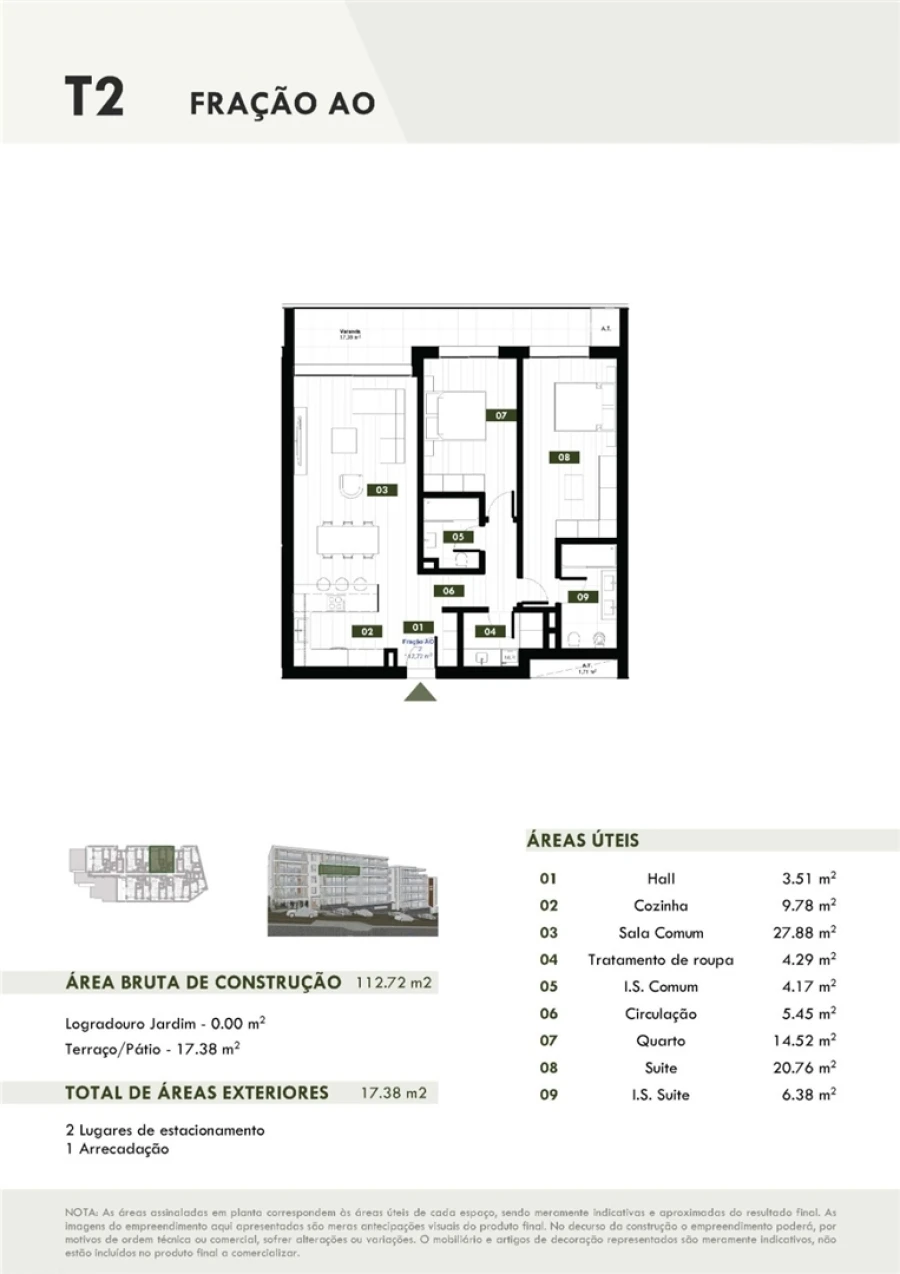 Apartamento T2 para Venda em Estreito de Camara de Lobos Planta 1