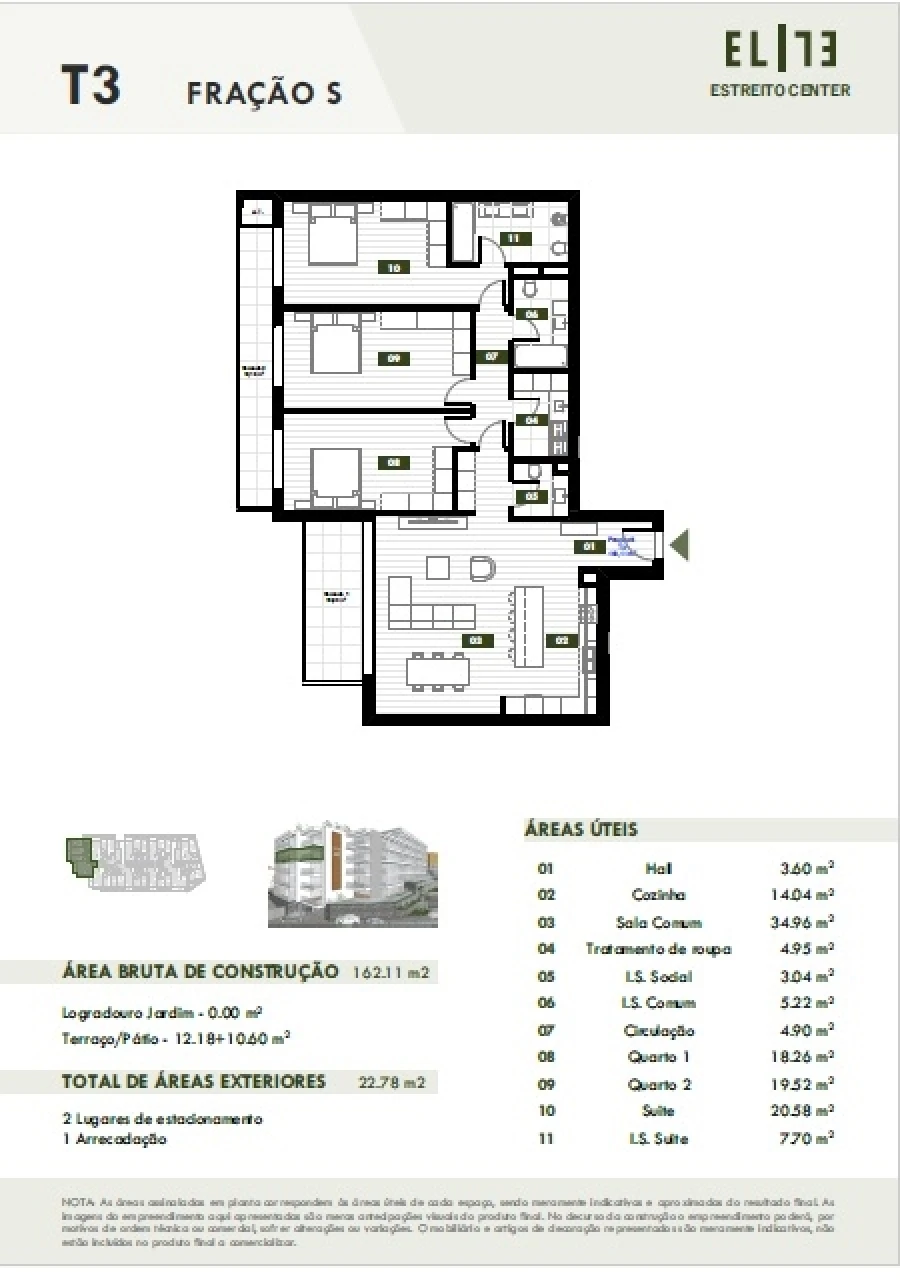 Apartamento T3 para Venda em Estreito de Camara de Lobos Planta 1