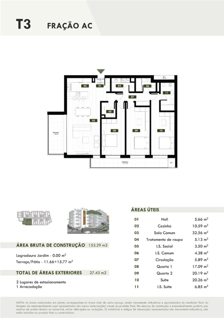 Apartamento T3 para Venda em Estreito de Camara de Lobos Planta 1