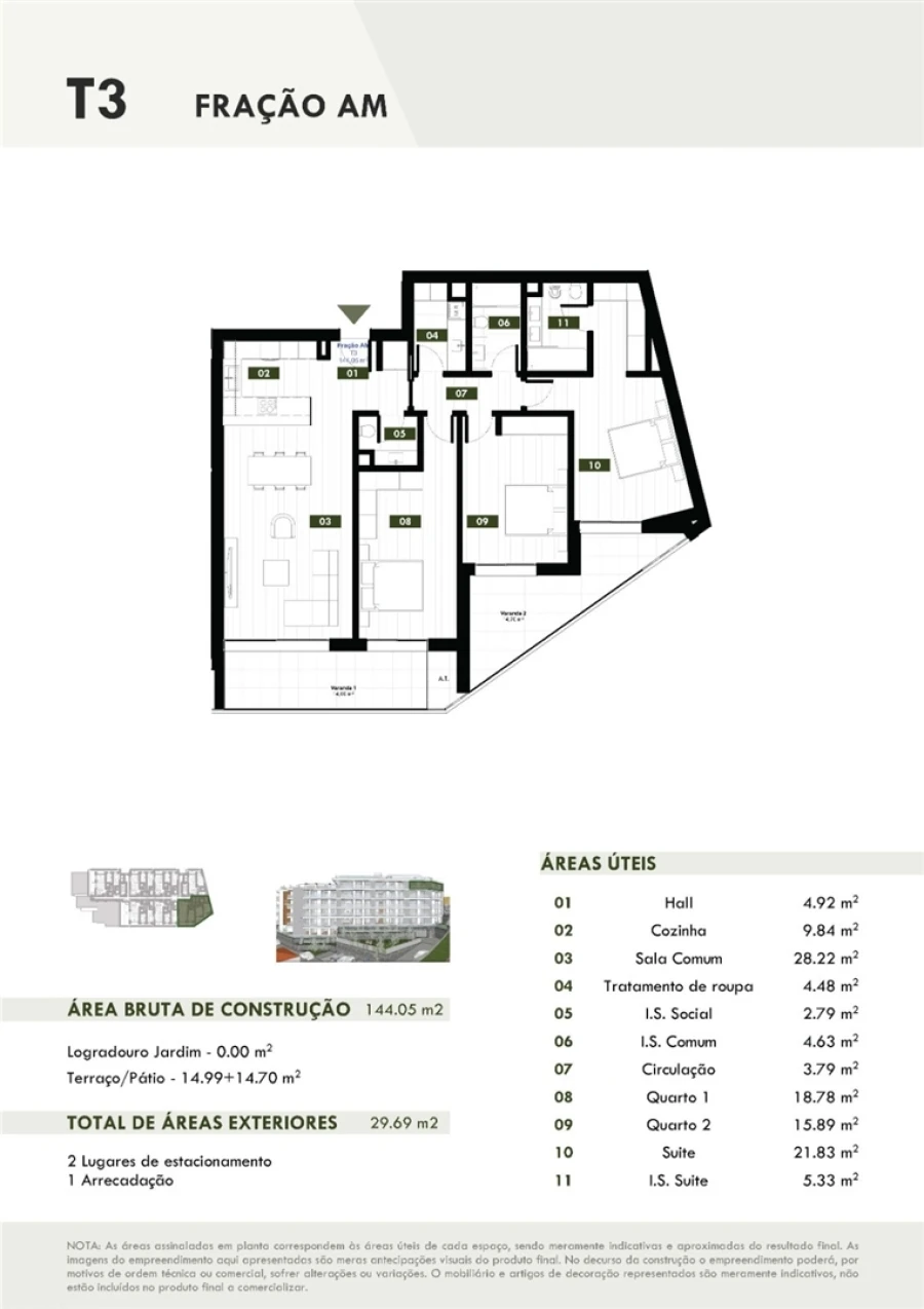 Apartamento T3 para Venda em Estreito de Camara de Lobos Planta 1