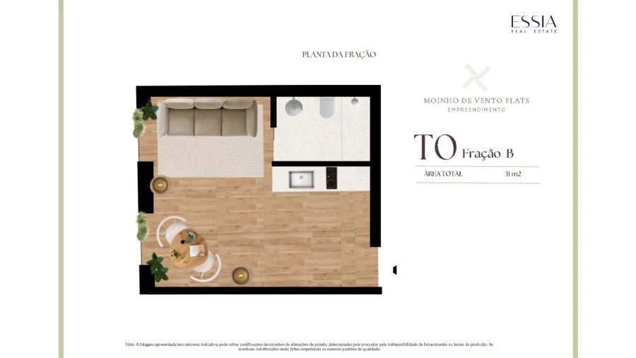 Apartamento T0 para Venda em Matosinhos e Leça da Palmeira Planta 1