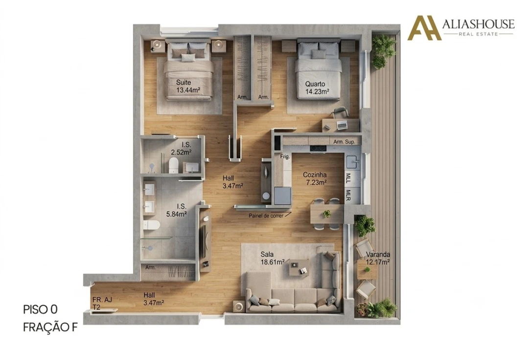 Apartamento T2 para Venda em Leiria, Pousos, Barreira e Cortes Planta 2