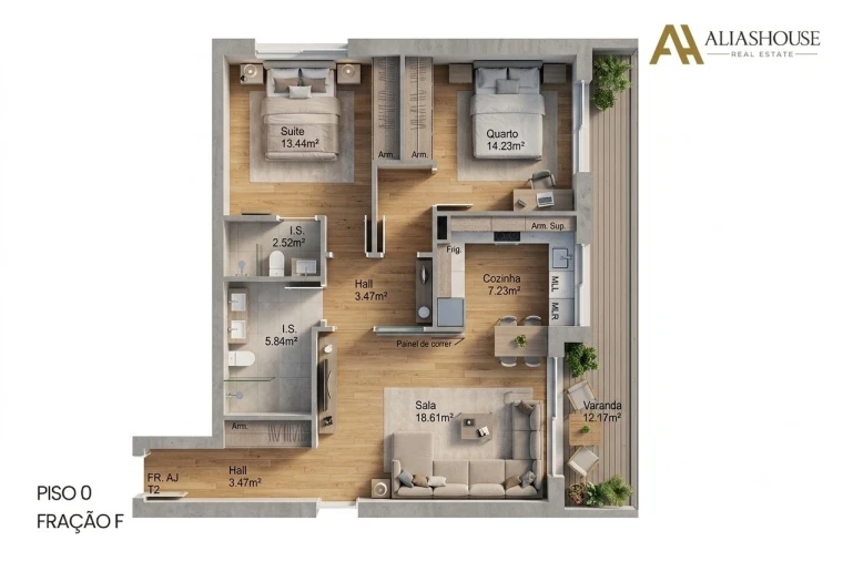 Apartamento T2 para Venda em Leiria, Pousos, Barreira e Cortes Planta 2