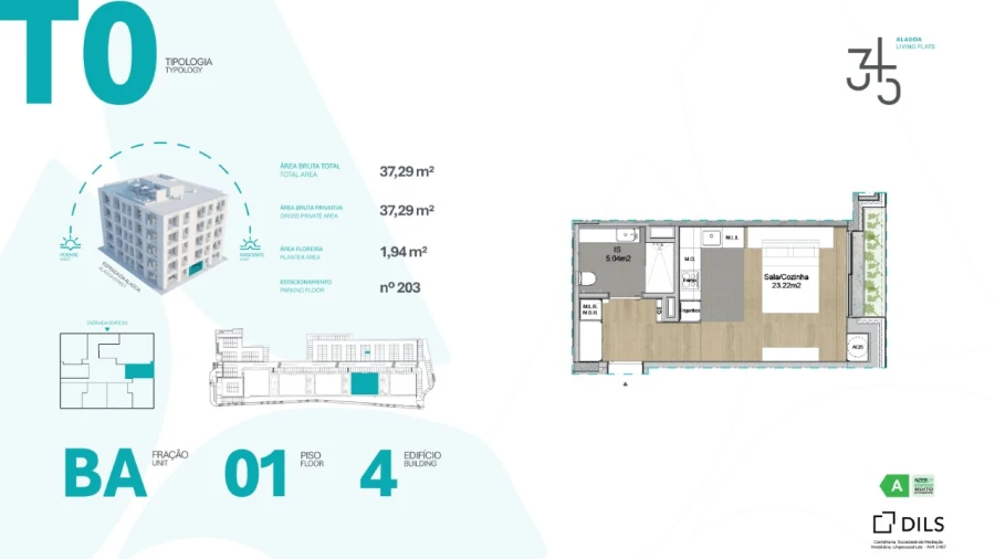 Apartamento para Venda em Carcavelos e Parede Planta 1