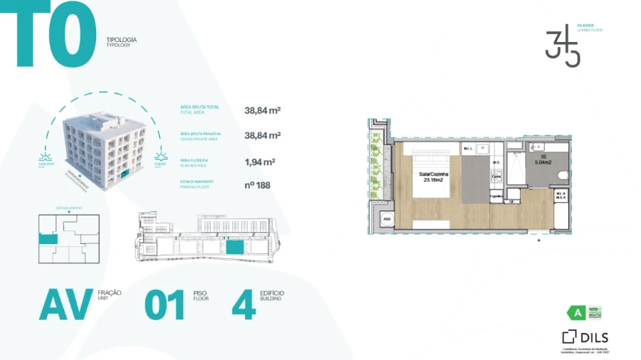 Apartamento para Venda em Carcavelos e Parede Planta 1