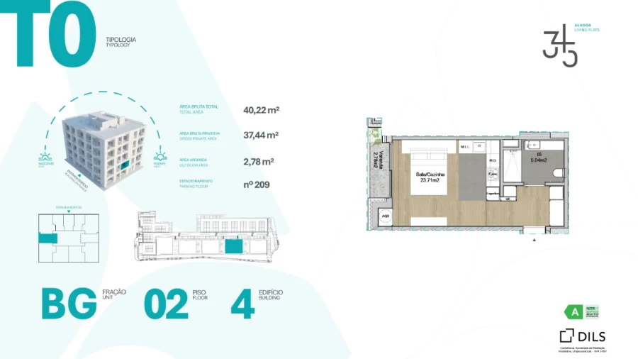 Apartamento para Venda em Carcavelos e Parede Planta 1
