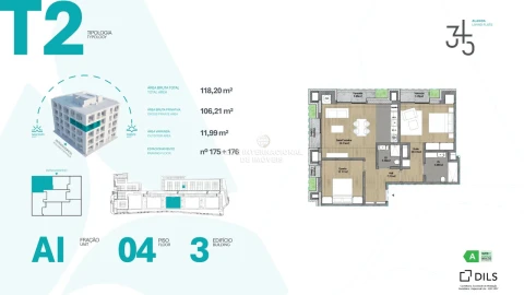 Apartamento T2 para Venda em Carcavelos e Parede