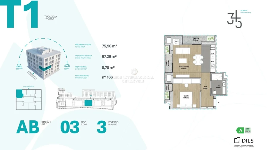 Apartamento T2 para Venda em Carcavelos e Parede Foto 25