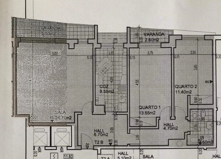 Apartamento T2 para Venda em Loule (São Clemente) Planta 1