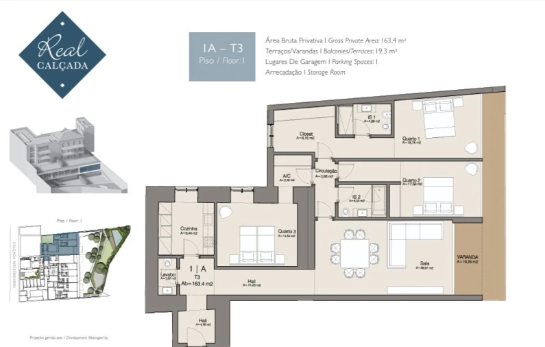 Apartamento T3 para Venda em Estrela Planta 1