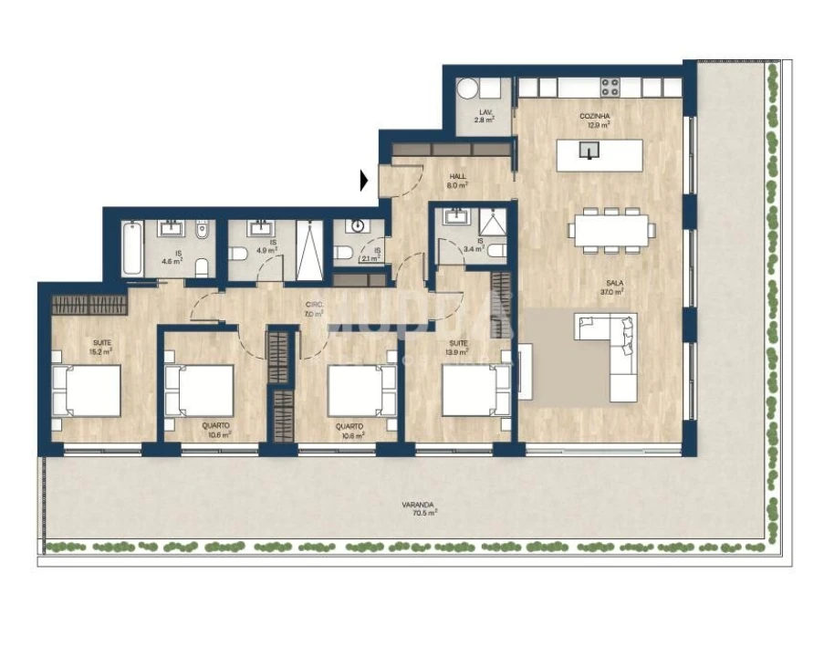 Apartamento T4 para Venda em Santa Marinha e São Pedro da Afurada Foto 6