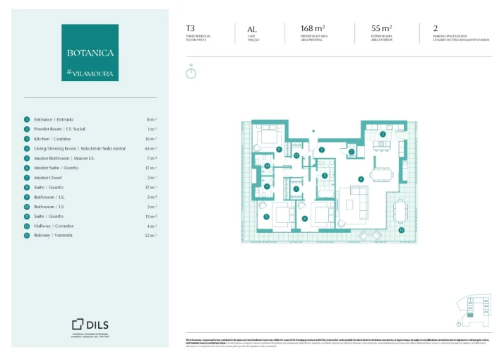 Apartamento T3 para Venda em Quarteira Planta 1