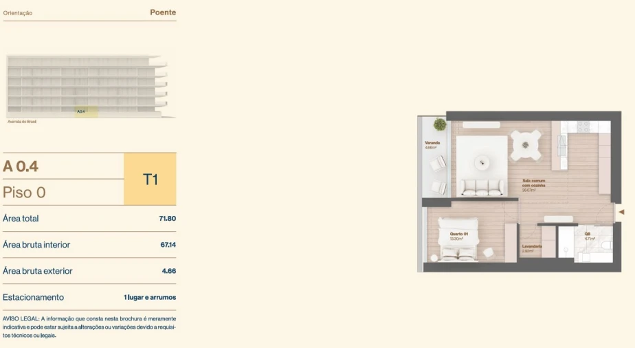 Apartamento T1 para Venda em Vila do Conde Foto 29