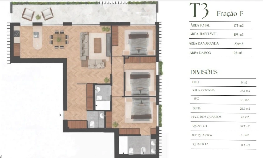 Apartamento T3 para Venda em Lordelo do Ouro e Massarelos Planta 1