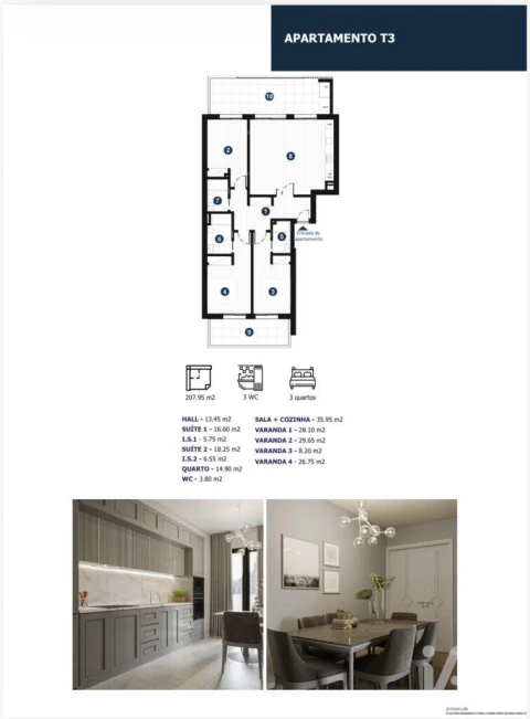 Apartamento T3 para Venda em Portimão