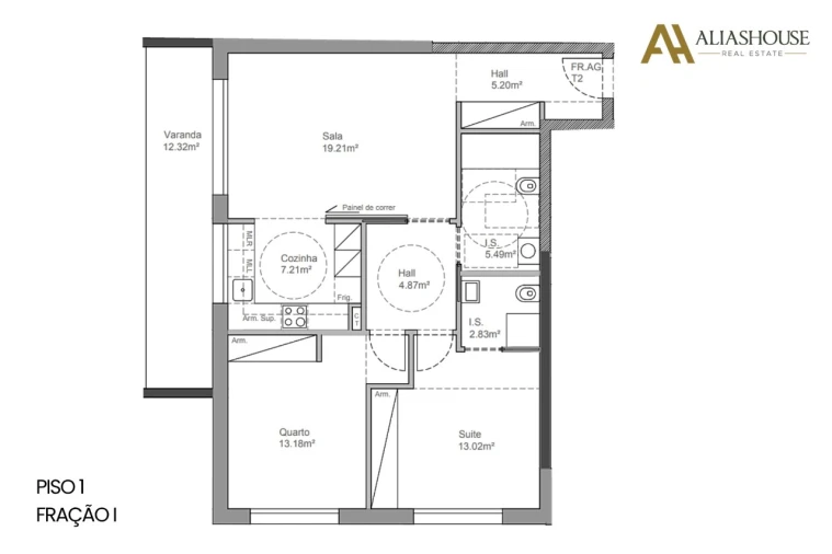 Apartamento T2 para Venda em Leiria, Pousos, Barreira e Cortes Planta 1