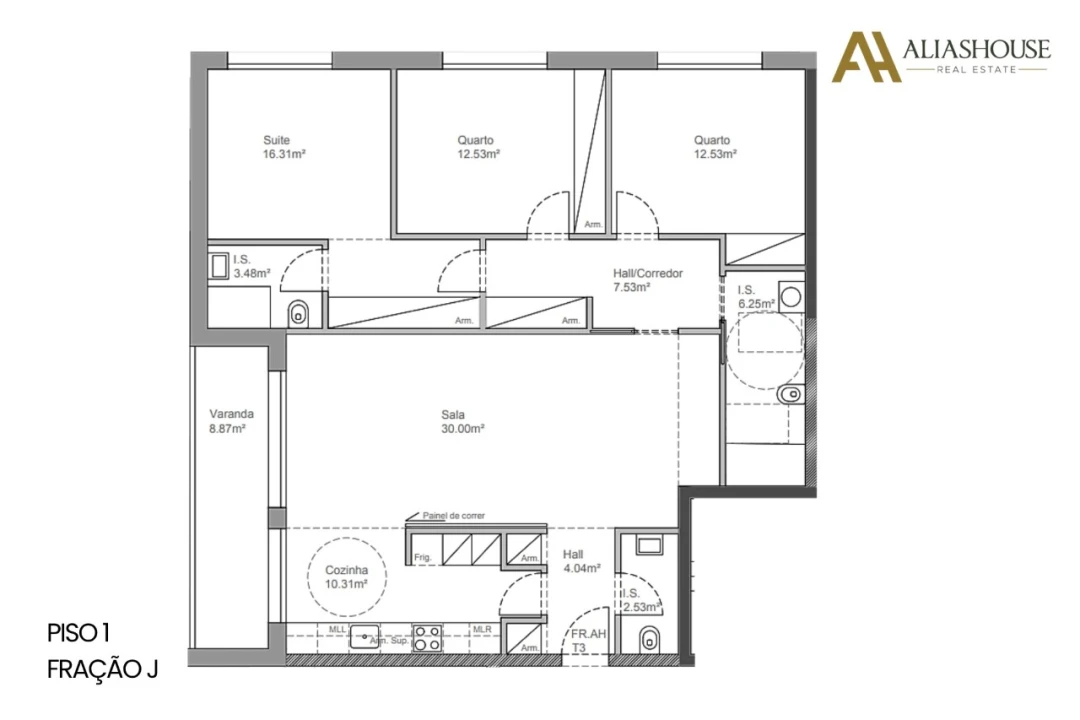 Apartamento T3 para Venda em Leiria, Pousos, Barreira e Cortes Planta 2