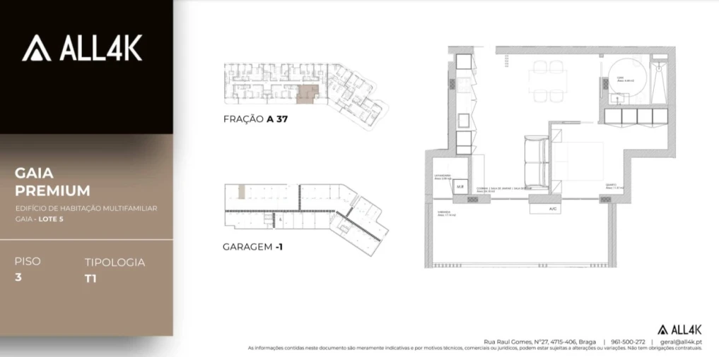 Apartamento T1 para Venda em Oliveira do Douro Planta 1