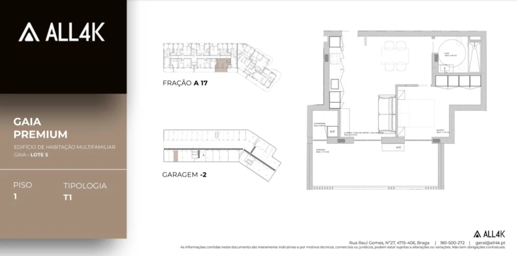 Apartamento T1 para Venda em Oliveira do Douro Planta 1