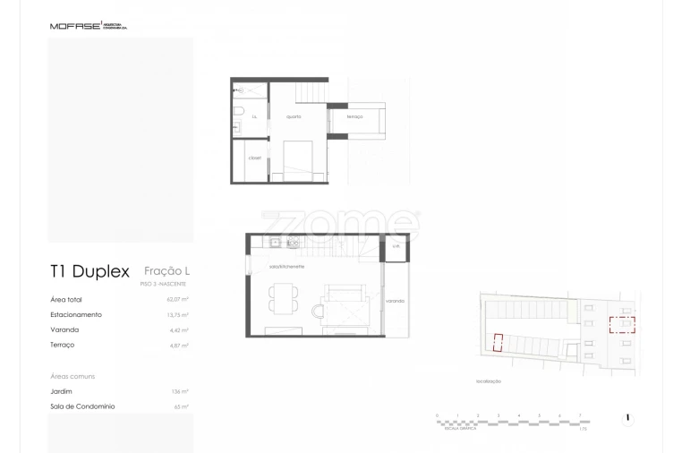 Apartamento T1 para Venda em Custóias, Leça do Balio e Guifões Planta 1