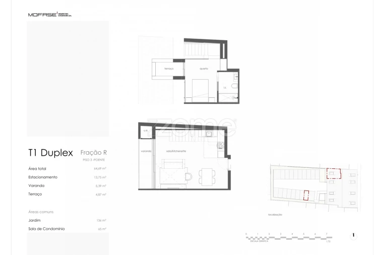 Apartamento T1 para Venda em Custóias, Leça do Balio e Guifões Planta 1