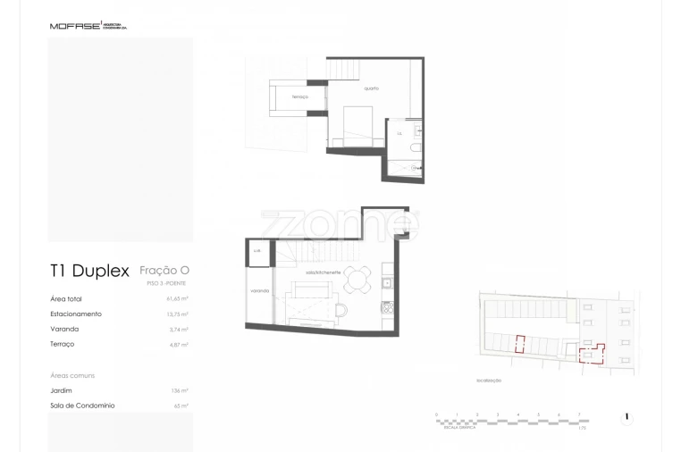 Apartamento T1 para Venda em Custóias, Leça do Balio e Guifões Planta 1