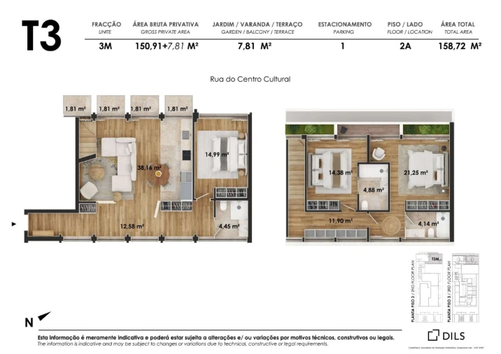 Apartamento T3 para Venda em Alvalade Planta 1