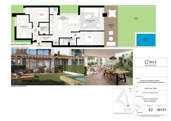 Apartamento T2 para Venda em Sines Planta 1