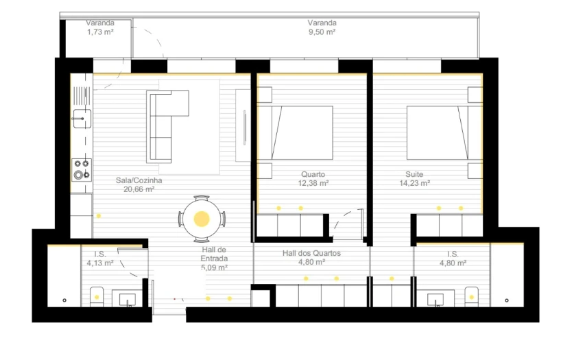 Apartamento T2 para Venda em Esgueira Planta 1