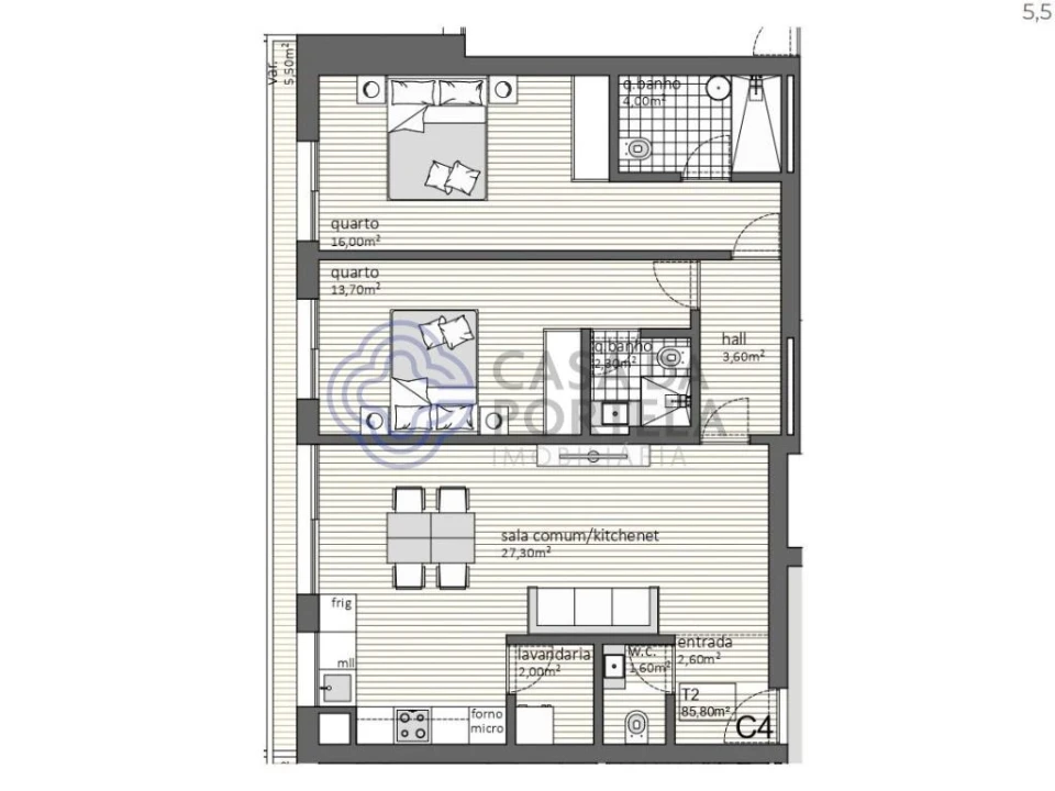 Apartamento T2 para Venda em Matosinhos e Leça da Palmeira Foto 2