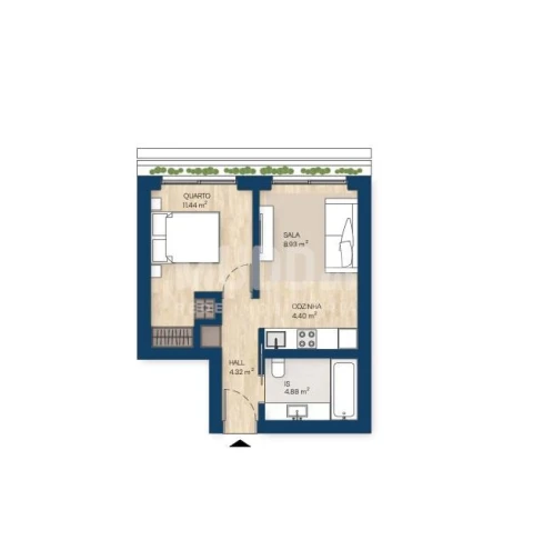 Apartamento T1 para Venda em Santa Marinha e São Pedro da Afurada