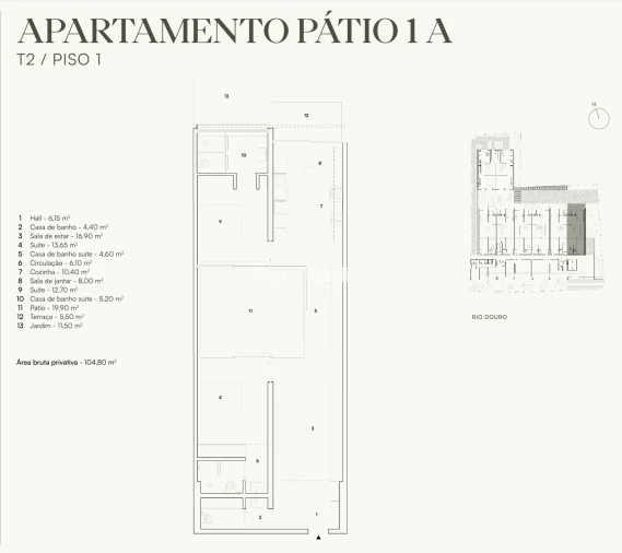 Apartamento T2 para Venda em Lordelo do Ouro e Massarelos Planta 1