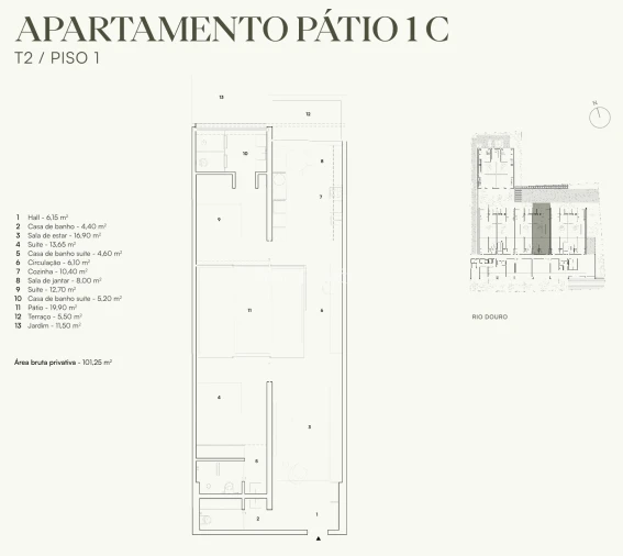 Apartamento T2 para Venda em Lordelo do Ouro e Massarelos Planta 1