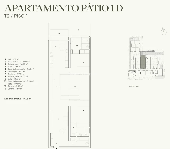 Apartamento T2 para Venda em Lordelo do Ouro e Massarelos Planta 1