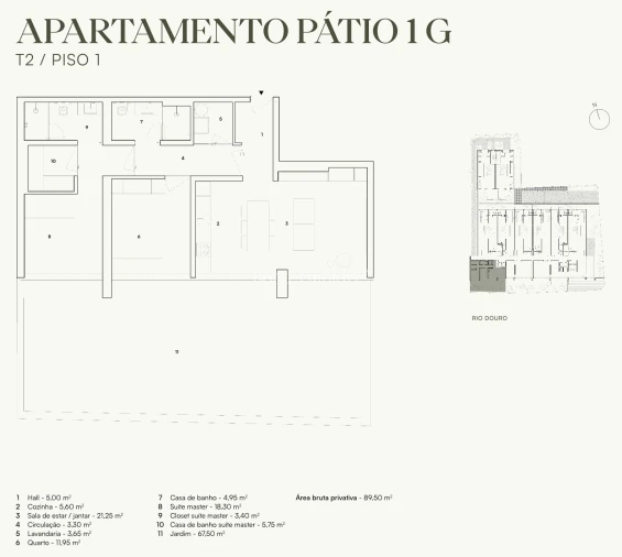 Apartamento T2 para Venda em Lordelo do Ouro e Massarelos Planta 1