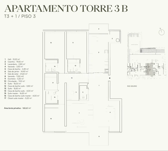 Apartamento T3 para Venda em Lordelo do Ouro e Massarelos Planta 1