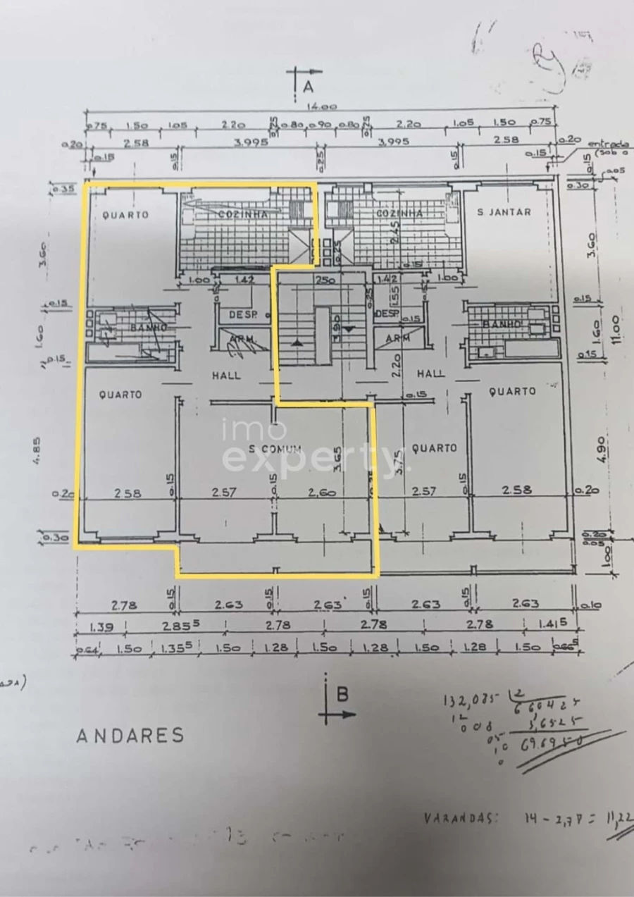 Apartamento T2 para Venda em Corroios Planta 1
