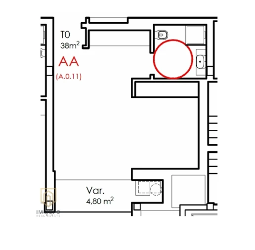 Apartamento T0 para Venda em Fânzeres e São Pedro da Cova Planta 1