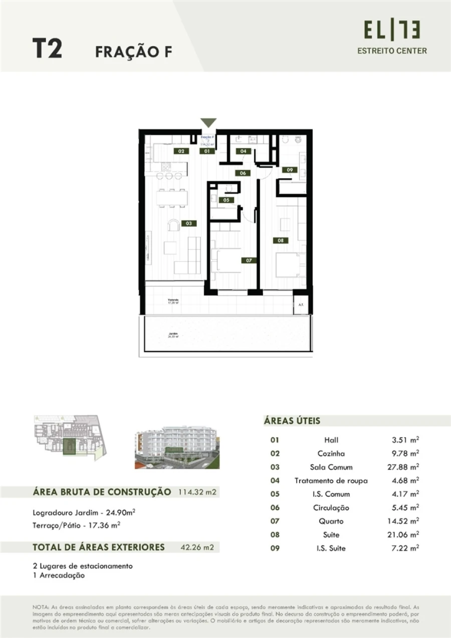 Apartamento T2 para Venda em Estreito de Camara de Lobos Planta 1