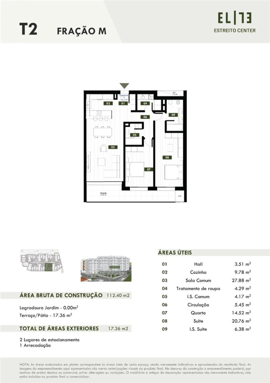Apartamento T2 para Venda em Estreito de Camara de Lobos Planta 1