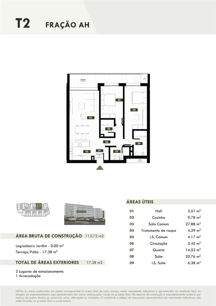Apartamento T2 para Venda em Estreito de Camara de Lobos Planta 1