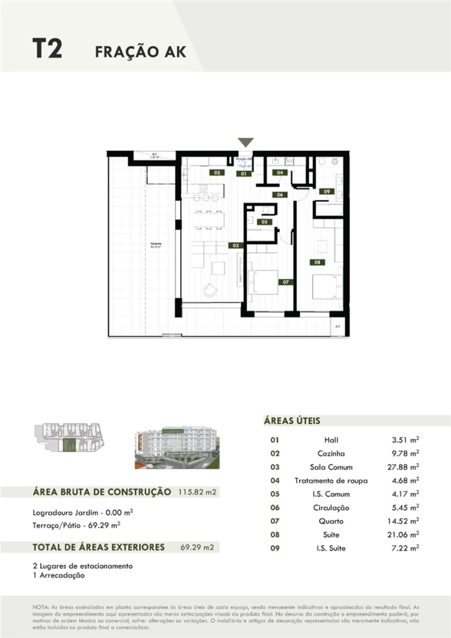 Apartamento T2 para Venda em Estreito de Camara de Lobos Planta 1