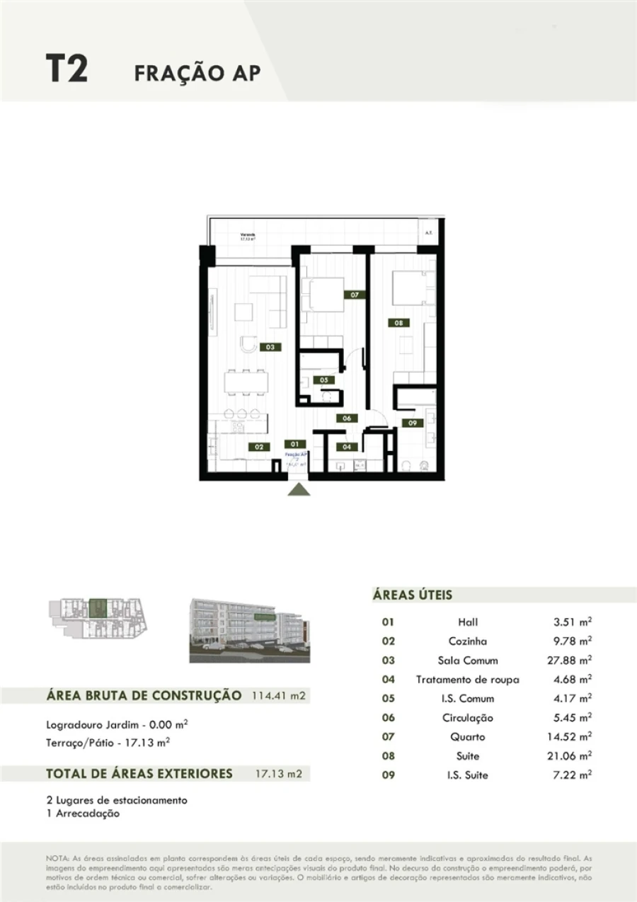 Apartamento T2 para Venda em Estreito de Camara de Lobos Planta 1