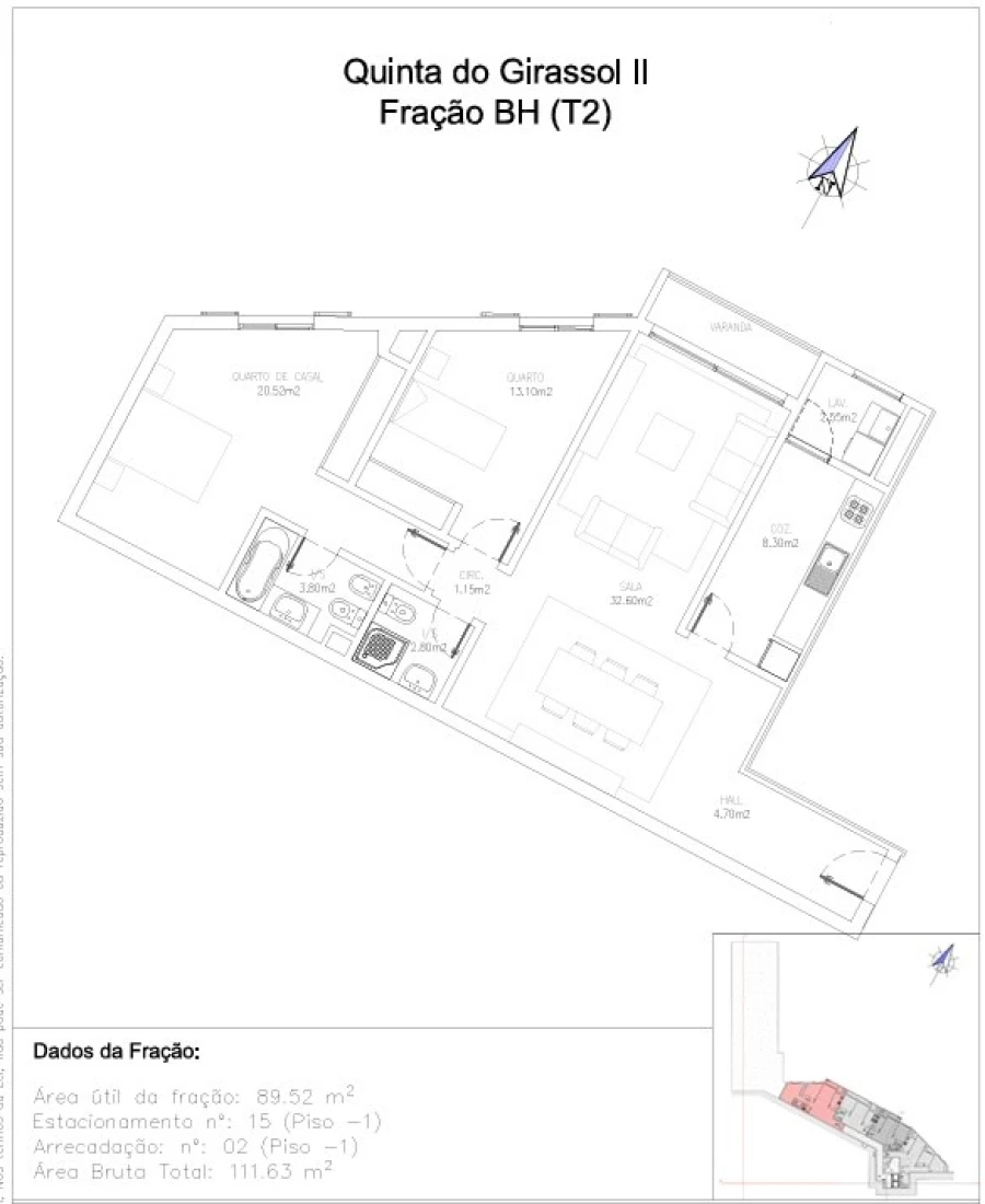 Apartamento T2 para Venda em Caniço Planta 1
