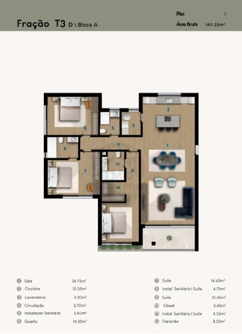 Apartamento T3 para Venda em Camara de Lobos