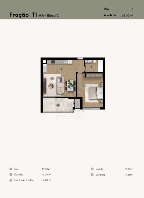 Apartamento T1 para Venda em Camara de Lobos
