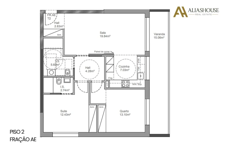 Apartamento T2 para Venda em Leiria, Pousos, Barreira e Cortes Planta 2